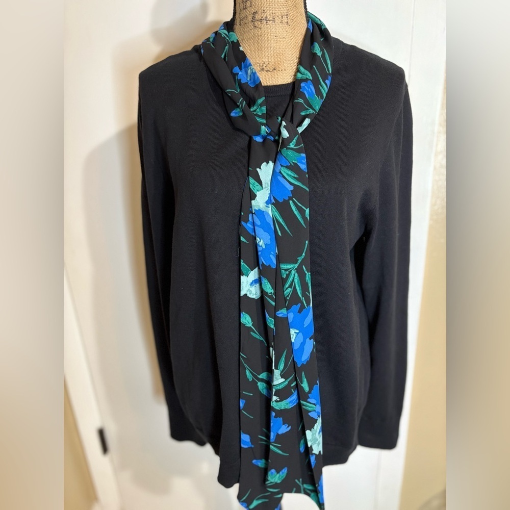 NWT J Crew Blouse with Floral Scarf XL
